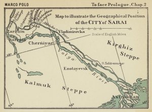 Karte zur Veranschaulichung der geografischen Lage der Stadt Sarai von English School