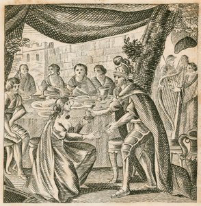Hochzeit von Vortigern und Rowena, 5. Jahrhundert (Gravur)