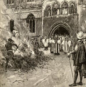 Märtyrertod von John Hooper (ca. 1495-1555) in Gloucester