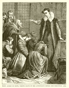 Maria Stuart nimmt Abschied von ihren Begleitern vor ihrer Hinrichtung, 1587 von English School