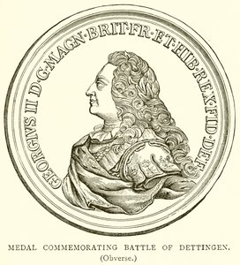 Medaille zur Erinnerung an die Schlacht bei Dettingen (Vorderseite)