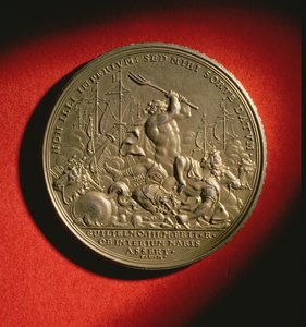 Medaille zur Erinnerung an die Schlacht von La Hogue 1692 (Metall) von English School