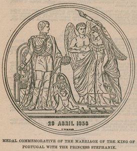 Medaille zur Erinnerung an die Hochzeit des Königs von Portugal mit Prinzessin Stephanie