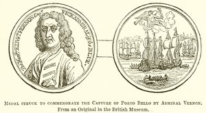 Medaille zur Erinnerung an die Eroberung von Porto Bello durch Admiral Vernon