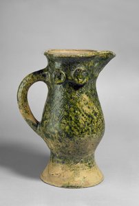 Mittelalterlicher Papageienschnabelkrug, Oxfordshire (glasierte Irdenware) von English School