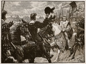 Treffen von Heinrich und Kaiser Maximilian, Illustration aus Cassells Illustrierter Geschichte Englands