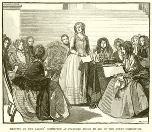Versammlung des Damenkomitees im Stafford House zur Unterstützung der Großen Ausstellung von English School