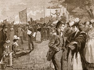 Versammlung von Wäscherinnen im Hyde Park, 1891, Illustration aus Cassells Illustrierter Geschichte Englands von English School