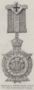Gedenkdekoration, die der Prinzessin von Wales bei der Eröffnung der Tower Bridge überreicht wurde (Stich) von English School