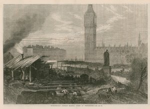 Arbeiten der Metropolitan District Railway in Westminster von English School
