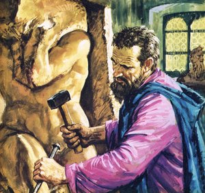 Michelangelo bei der Arbeit