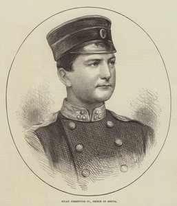 Milan Obrenovics IV., Prinz von Serbien (Gravur)