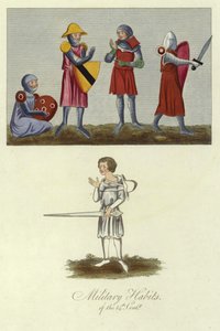 Militärische Gewänder des 14. Jahrhunderts von English School