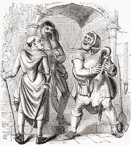 Miller, Manciple und Reeve, aus Old England: A Pictorial Museum, veröffentlicht 1847 von English School