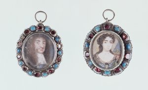 Miniaturen von Karl II. und Katharina von Braganza