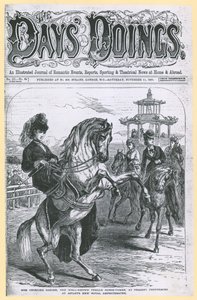 Miss Georgina Sanger, die bekannte Pferdebändigerin, derzeit im Astleys New Royal Amphitheatre von English School