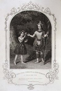 Miss Julia Harland und Miss Conquest als Oberon und Puck, Akt II Szene 2 von 