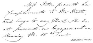 Miss Paton, (Sängerin) von English School