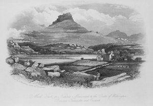 Moel Gest, oder Naturdenkmal für den Herzog von Wellington, zwischen Tremadoc und Criccieth von English School