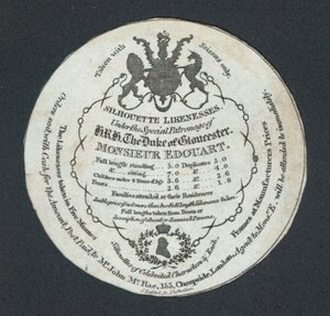 Monsieur Edouart, Silhouetten-Porträts, Visitenkarte von English School
