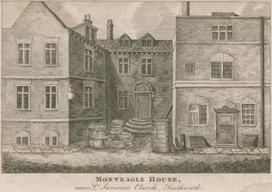 Monteagle House, in der Nähe der St. Saviours Kirche, Southwark, London von English School