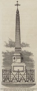 Denkmal in Carmarthen für die Offiziere und Soldaten der Royal Welch Fusiliers, die im Krimkrieg gefallen sind (Gravur) von English School