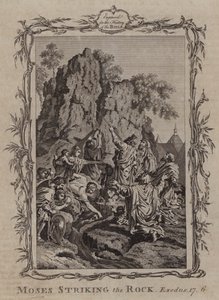 Moses schlägt den Felsen (Gravur)