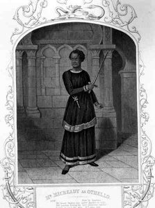 Mr Macready als Othello, Akt II Szene 3, im Stück von William Shakespeare (1564-1616) (Gravur)