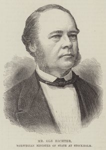 Herr Ole Richter, norwegischer Staatsminister in Stockholm (Gravur) von English School