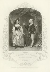 Mrs. H. Marston und F. Younge als Audrey und Narr, Wie es euch gefällt, Akt V, Szene iv