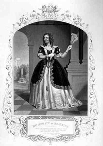 Mrs. Mowatt als Beatrice, Akt II Szene 1, in Viel Lärm um nichts, von William Shakespeare, nach einem Daguerreotyp von Paine of Islington