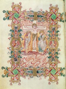 Ms 274 (Y-6) fol.71v Die Kreuzigung, aus dem Messbuch von Robert von Jumieges, ca. 1016