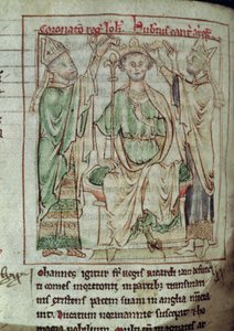 Ms 6712 (A.6.89) fol.144v König Johann (1167-1216), Miniatur aus Flores Historiarum, von Matthew Paris, 1250-52