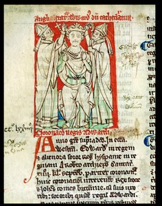 Ms 6712 (A.6.89) fol.247v Eduard I. (1239-1307), Miniatur aus Flores Historiarum, von Matthew Paris, 1250-52