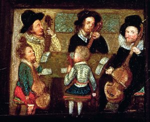 Musiker im Wadley House (Detail) von English School