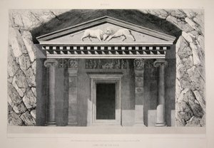 Myra - in den Felsen gehauenes Grab, veröffentlicht 1863, Lithographie