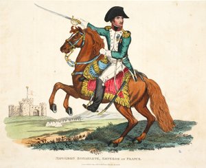 Napoleon Bonaparte, Kaiser von Frankreich, graviert von Romney, veröffentlicht von Richard Evans, Illustration aus An Historical Account of the Battle of Waterloo von William Mudford, 1816 von English School