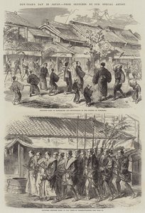 Neujahrstag in Japan (Stich) von English School