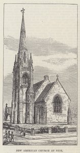 Neue amerikanische Kirche in Nizza (Gravur) von English School