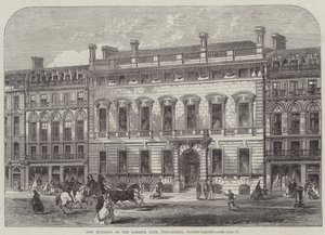 Neubau des Garrick Club, King-Street, Covent-Garden (Gravur) von English School