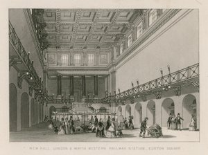 Neue Halle, London und North Western Railway Station, Euston Square, London von English School