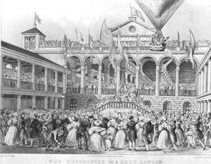 Neuer Hungerford-Markt, 1833 von English School