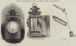 Neue tragbare Gaslampen für Eisenbahnen von English School