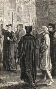 Nicholas Ridley auf dem Weg zu seiner Hinrichtung, ca. 1865 von English School