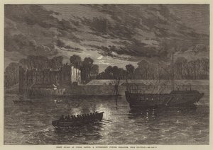 Nachtwache am Upnor Castle, einem staatlichen Pulvermagazin in der Nähe von Chatham