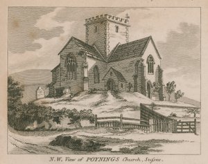 Nordwestansicht der Kirche von Poynings in Poynings von English School