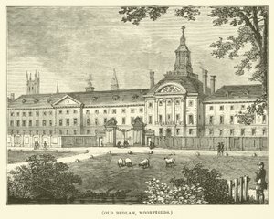Old Bedlam, Moorfields (Gravur) von English School