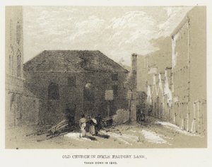 Alte Kirche in Inkle Factory Lane, abgerissen 1845 (Stich)
