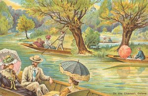 Auf dem Cherwell (Farblithographie)