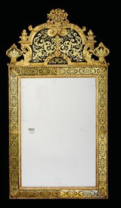 Einer von einem Paar Queen Anne Spiegel, um 1710